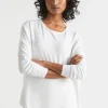 Seed Heritage T-Shirts & Tops-Core Asymmetrical Top Whisper White