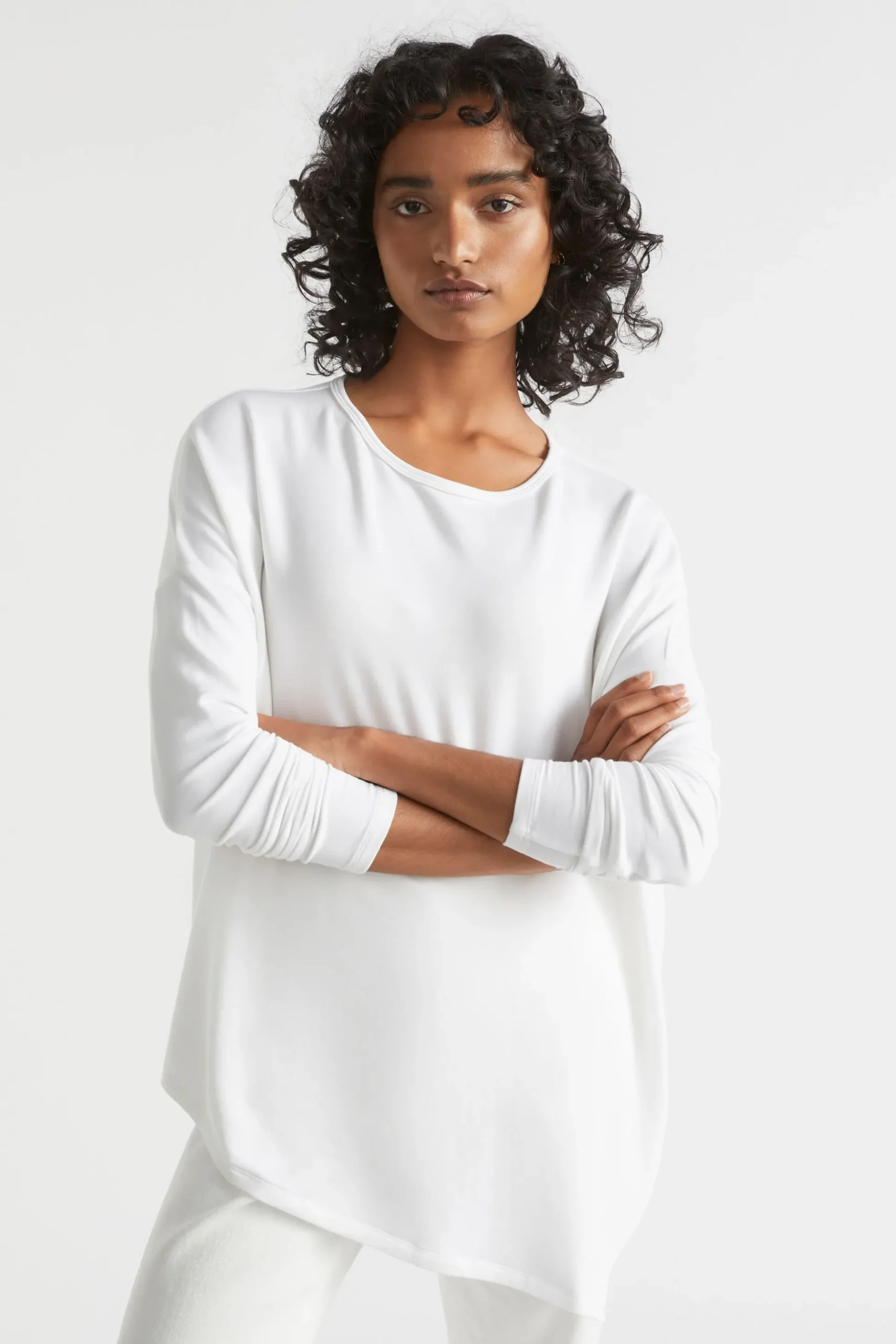 Seed Heritage T-Shirts & Tops-Core Asymmetrical Top Whisper White