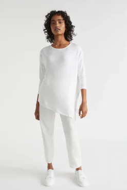 Seed Heritage T-Shirts & Tops-Core Asymmetrical Top Whisper White
