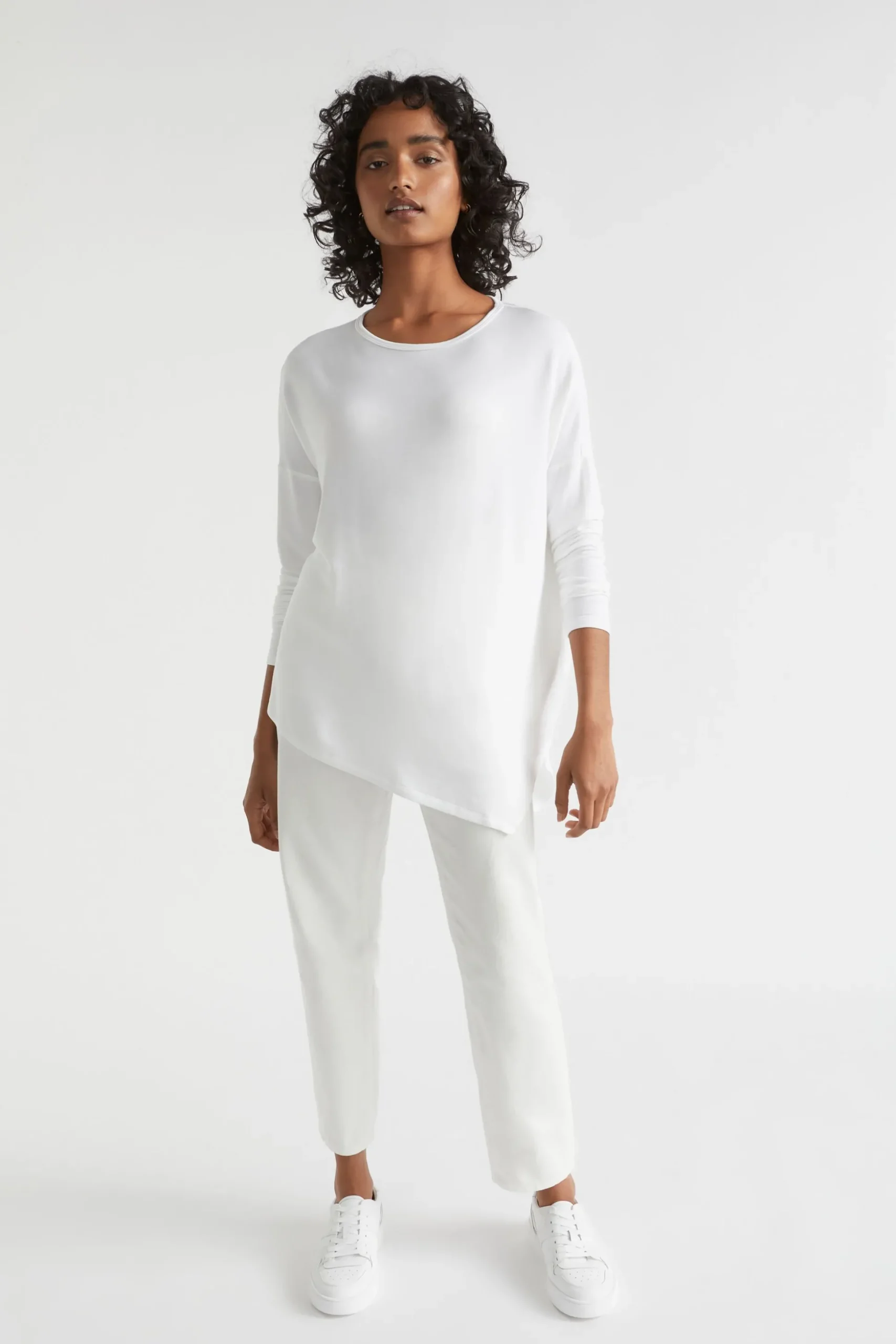 Seed Heritage T-Shirts & Tops-Core Asymmetrical Top Whisper White