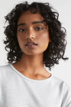 Seed Heritage T-Shirts & Tops-Core Asymmetrical Top Light Grey Marle