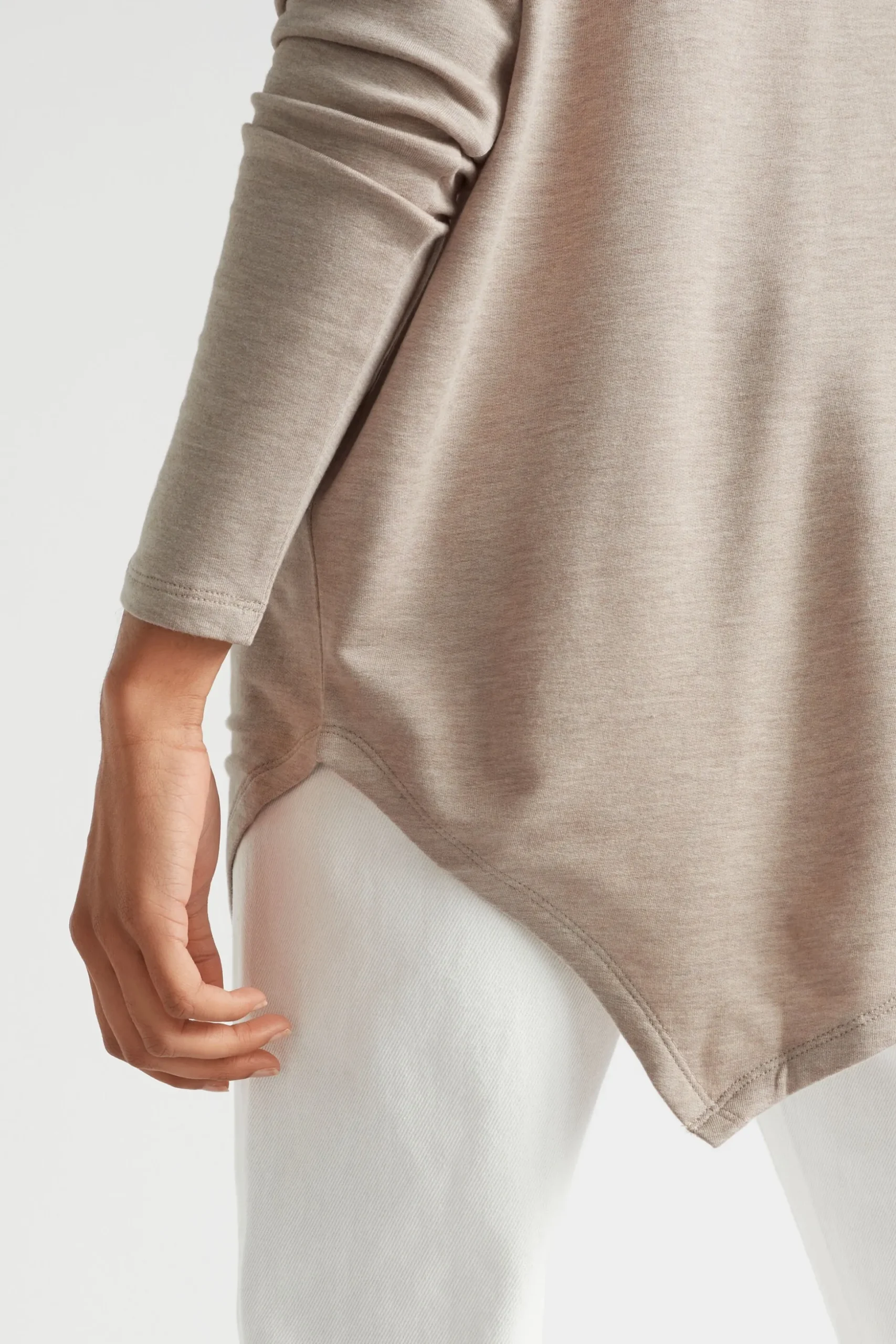 Seed Heritage T-Shirts & Tops-Core Asymmetrical Top Light Storm Marle