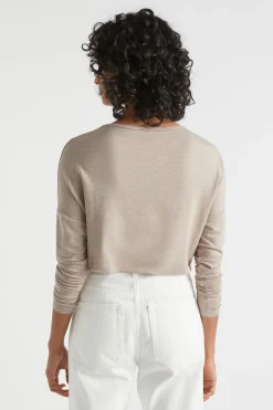 Seed Heritage T-Shirts & Tops-Core Asymmetrical Top Light Storm Marle