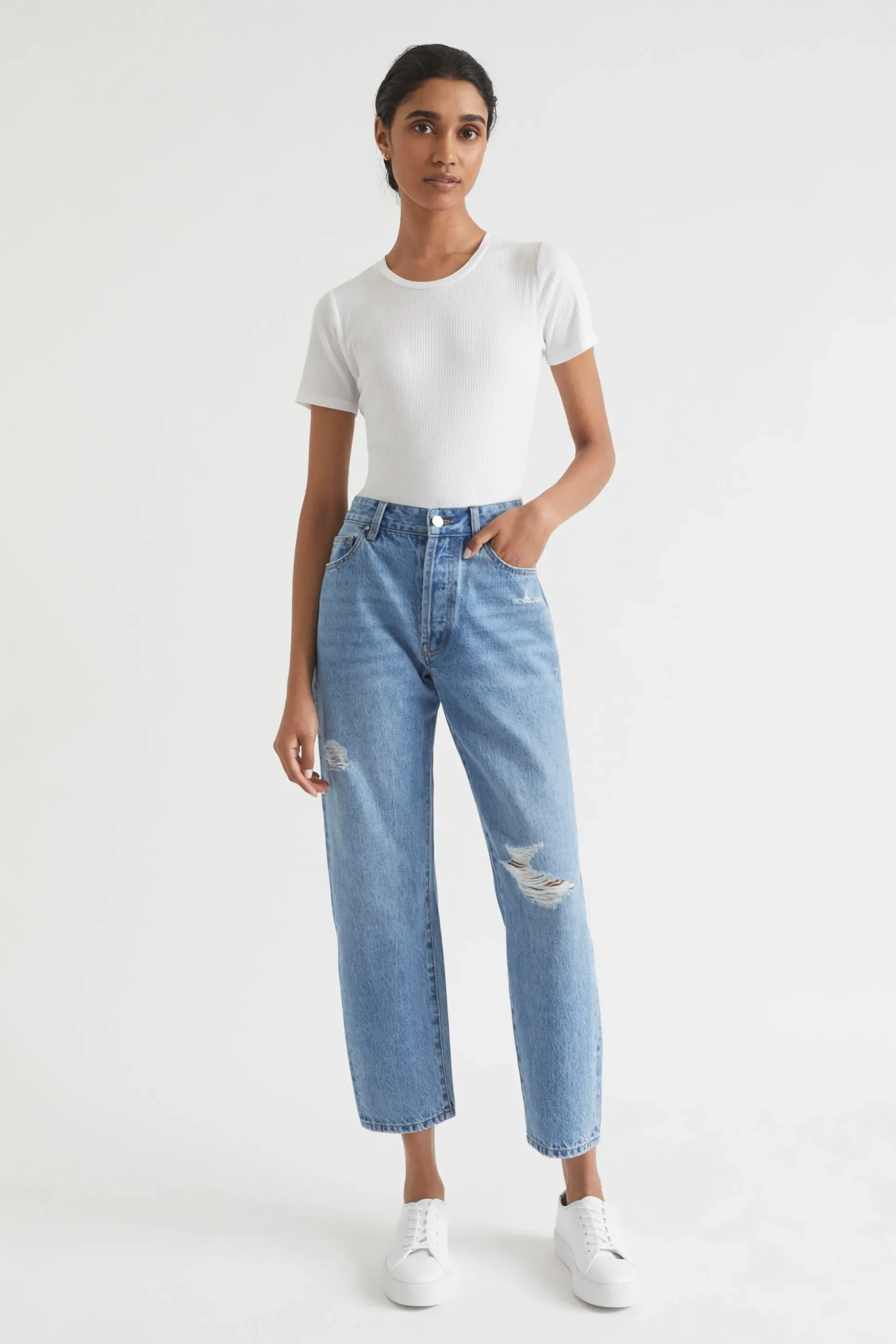 Seed Heritage Pants-Core Boyfriend Jean Mid Vintage Wash
