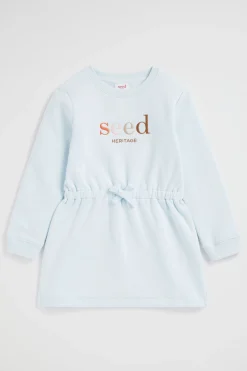 Seed Heritage Dresses-Core Logo Dress Ice Blue