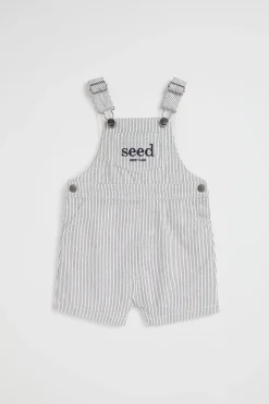 Seed Heritage Rompers & Overalls-Core Logo Overall Midnight Stripe