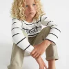 Seed Heritage T-Shirts & Tops-Core Logo Rugby Tee Canvas Stripe