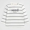 Seed Heritage T-Shirts & Tops-Core Logo Rugby Tee Canvas Stripe