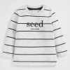 Seed Heritage T-Shirts & Tops-Core Logo Rugby Tee Cloudy Marle