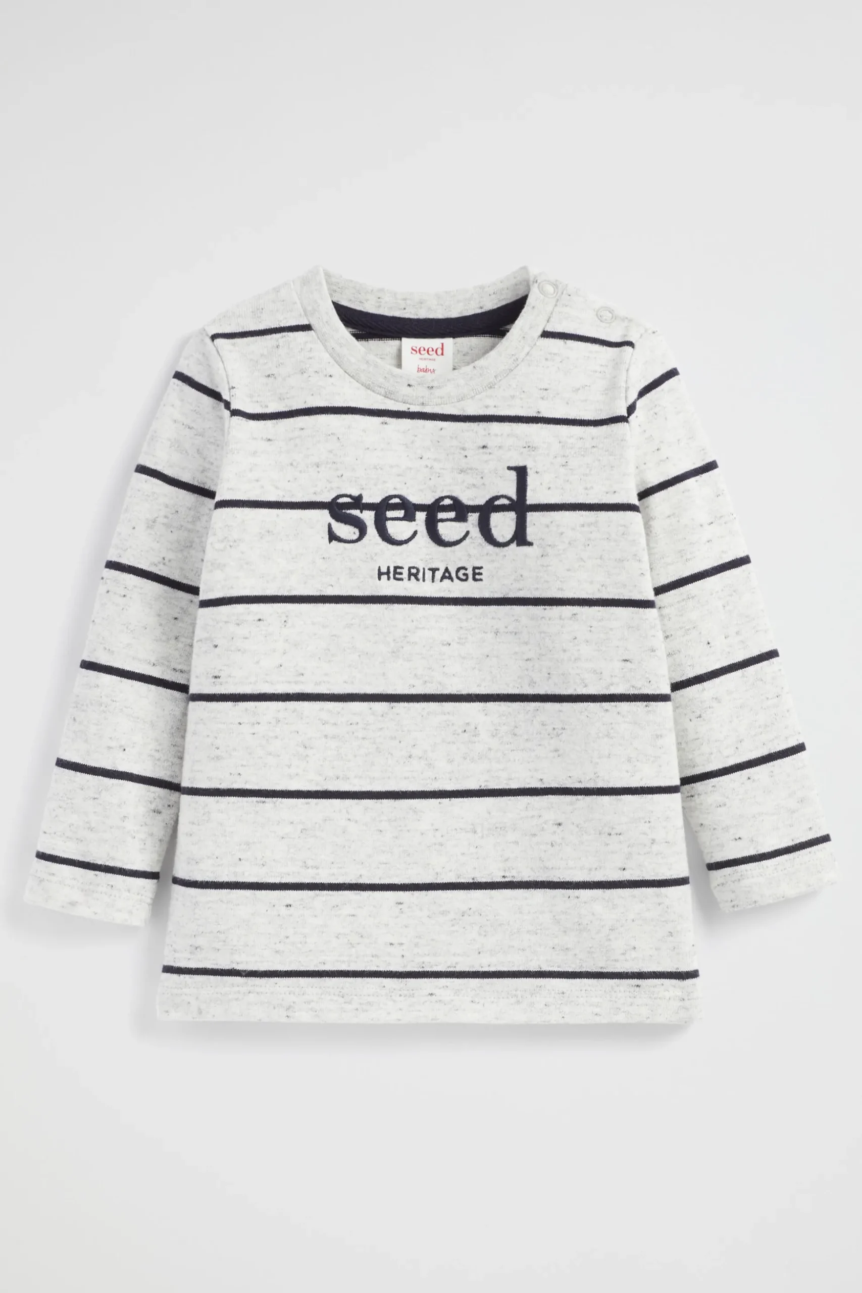 Seed Heritage T-Shirts & Tops-Core Logo Rugby Tee Cloudy Marle