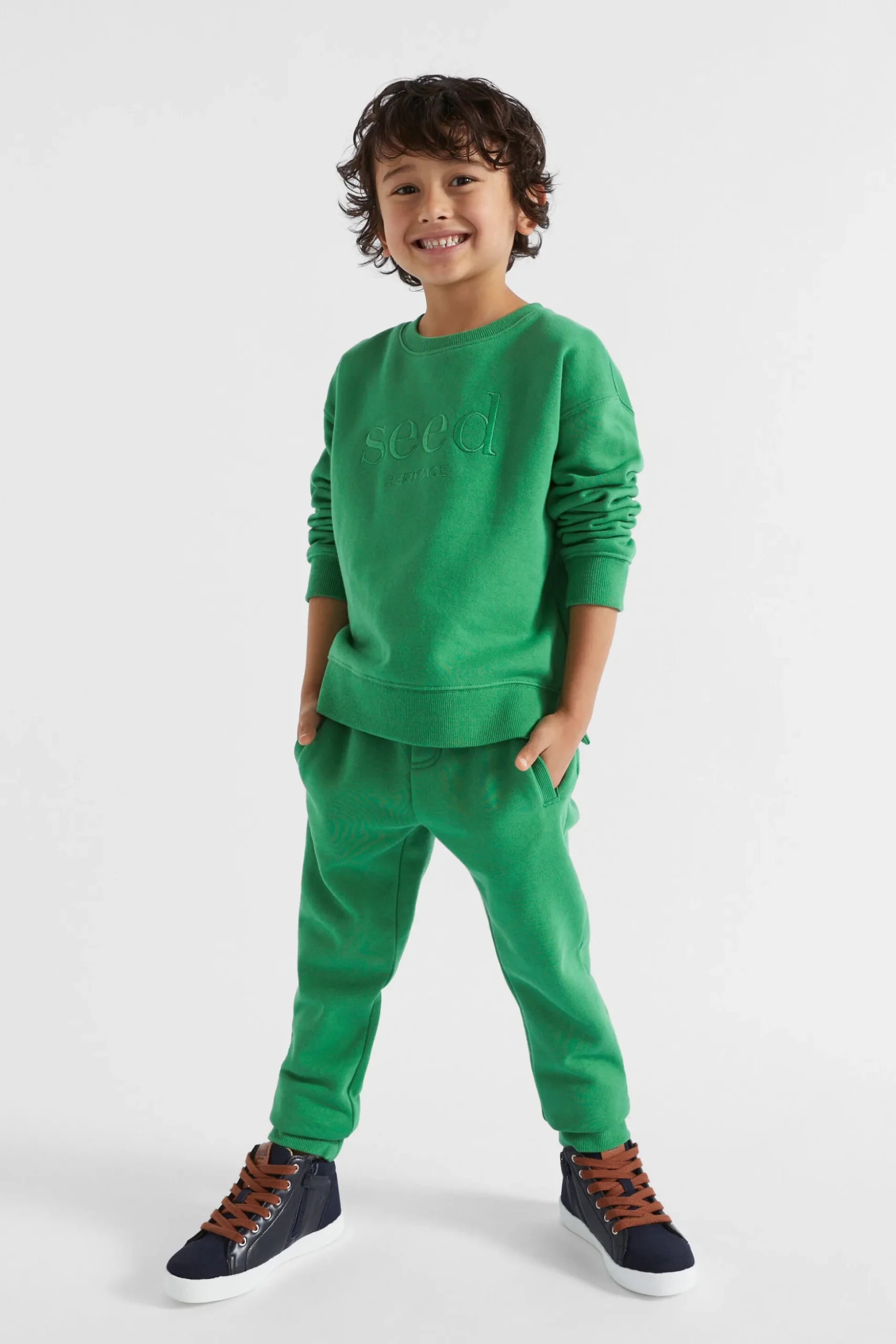 Seed Heritage Knitwear & Sweaters-Core Logo Sweat Jade
