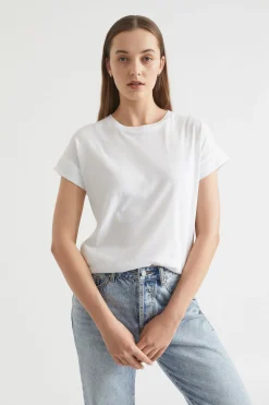 Seed Heritage T-Shirts & Tops-Core Longline Tee Whisper White