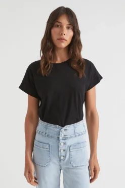 Seed Heritage T-Shirts & Tops-Core Longline Tee Black