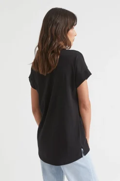 Seed Heritage T-Shirts & Tops-Core Longline Tee Black