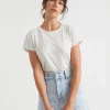 Seed Heritage T-Shirts & Tops-Core Neat Tee Light Grey Marle