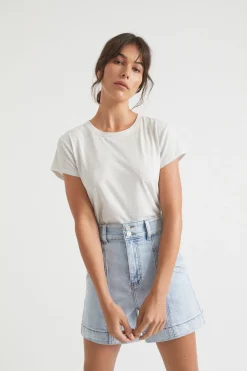 Seed Heritage T-Shirts & Tops-Core Neat Tee Light Grey Marle