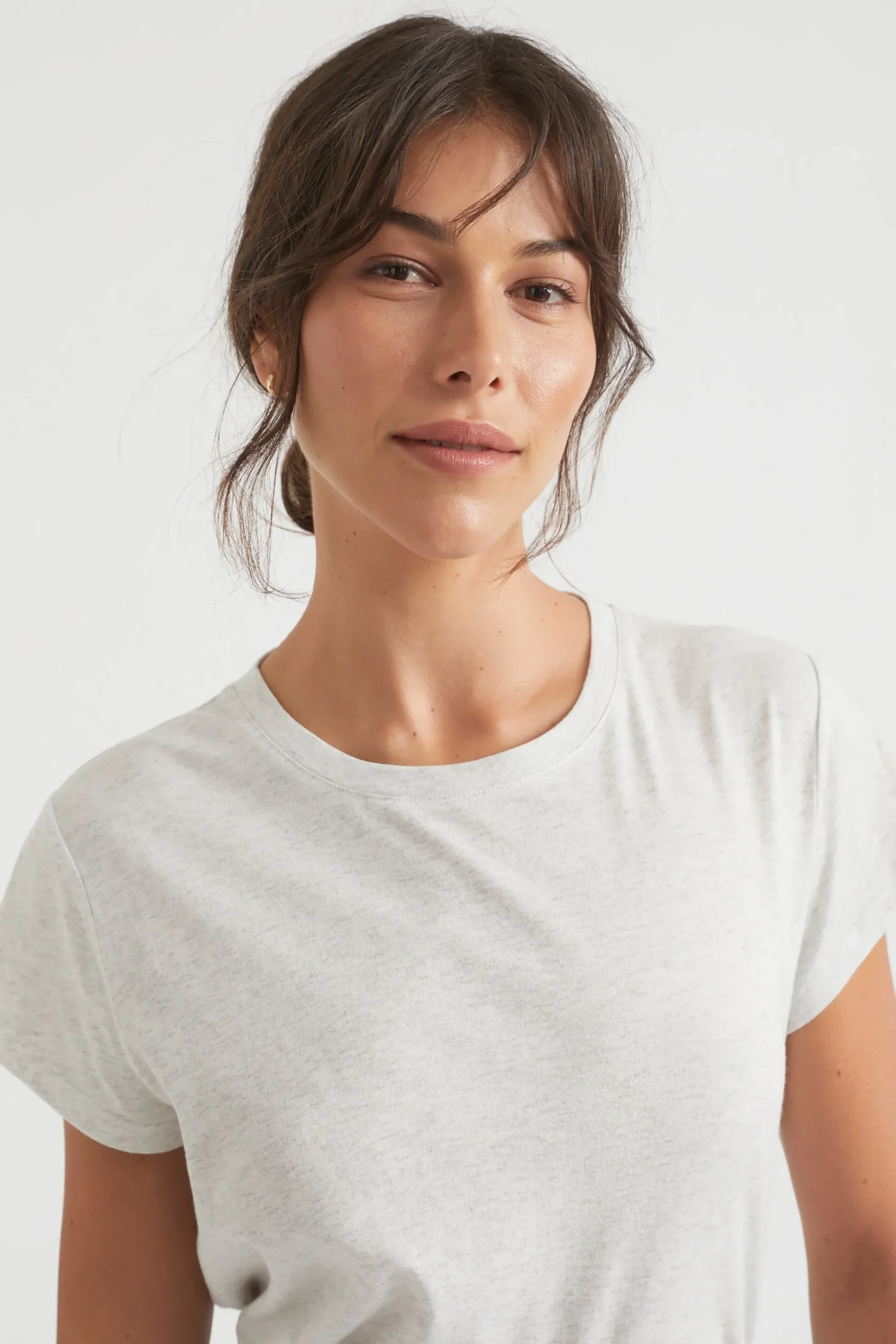 Seed Heritage T-Shirts & Tops-Core Neat Tee Light Grey Marle