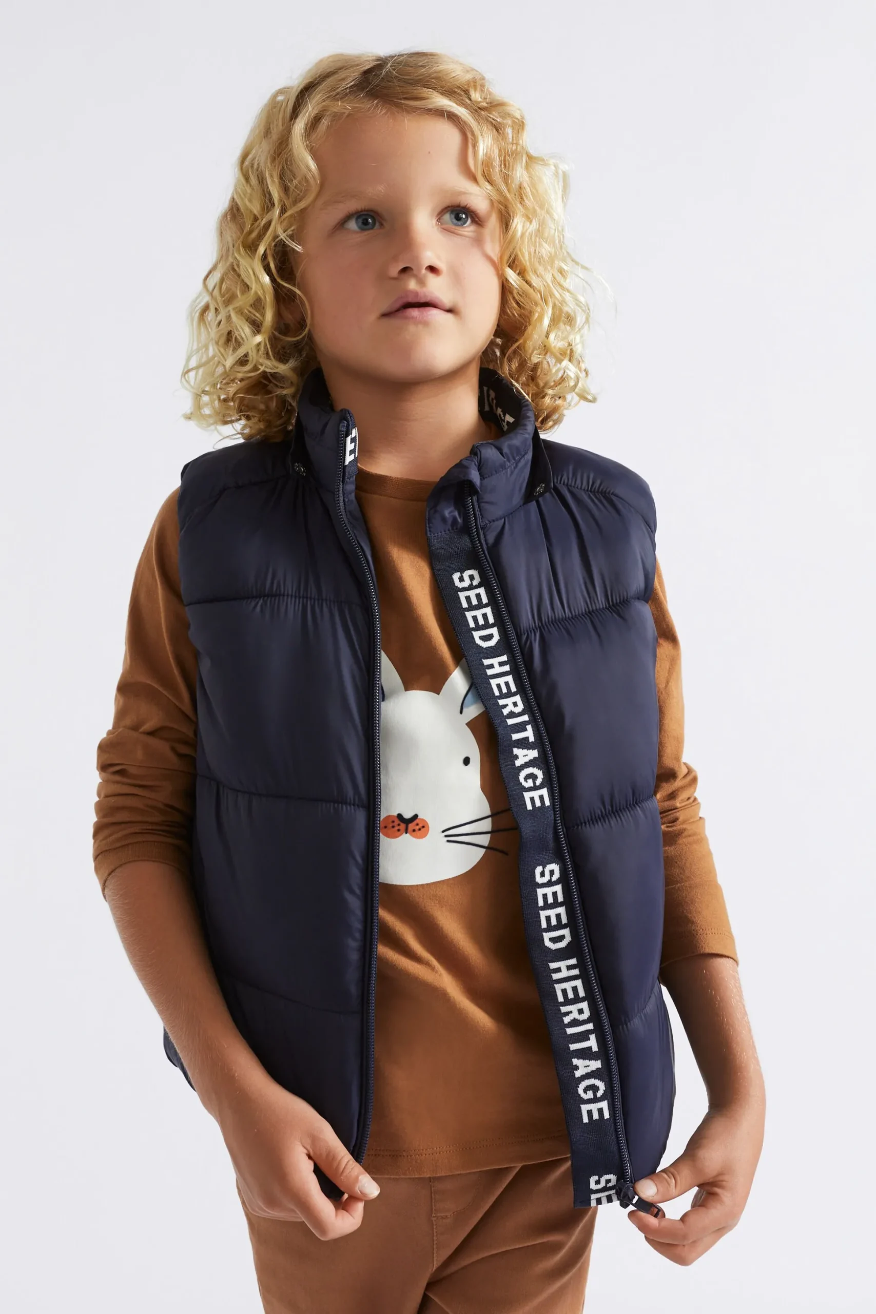 Seed Heritage Jackets & Vests-Core Puffer Vest Midnight Blue