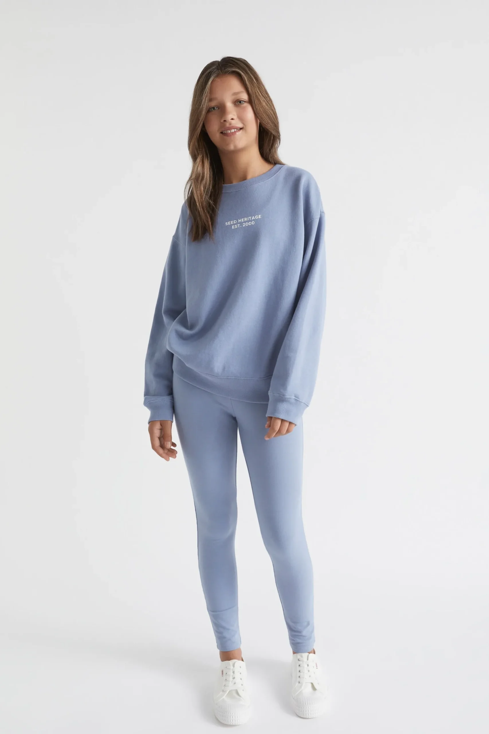 Seed Heritage Knitwear & Sweaters-Core Relaxed Sweat Powder Blue