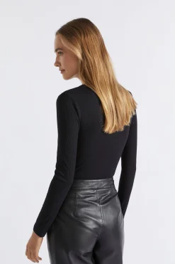 Seed Heritage T-Shirts & Tops-Core Rib Henley Top Black