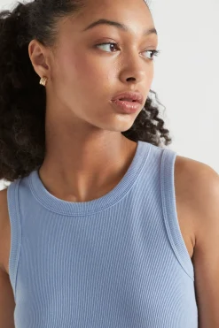 Seed Heritage T-Shirts & Tops-Core Rib Tank Sky Blue