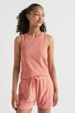 Seed Heritage T-Shirts & Tops-Core Rib Tank Papaya