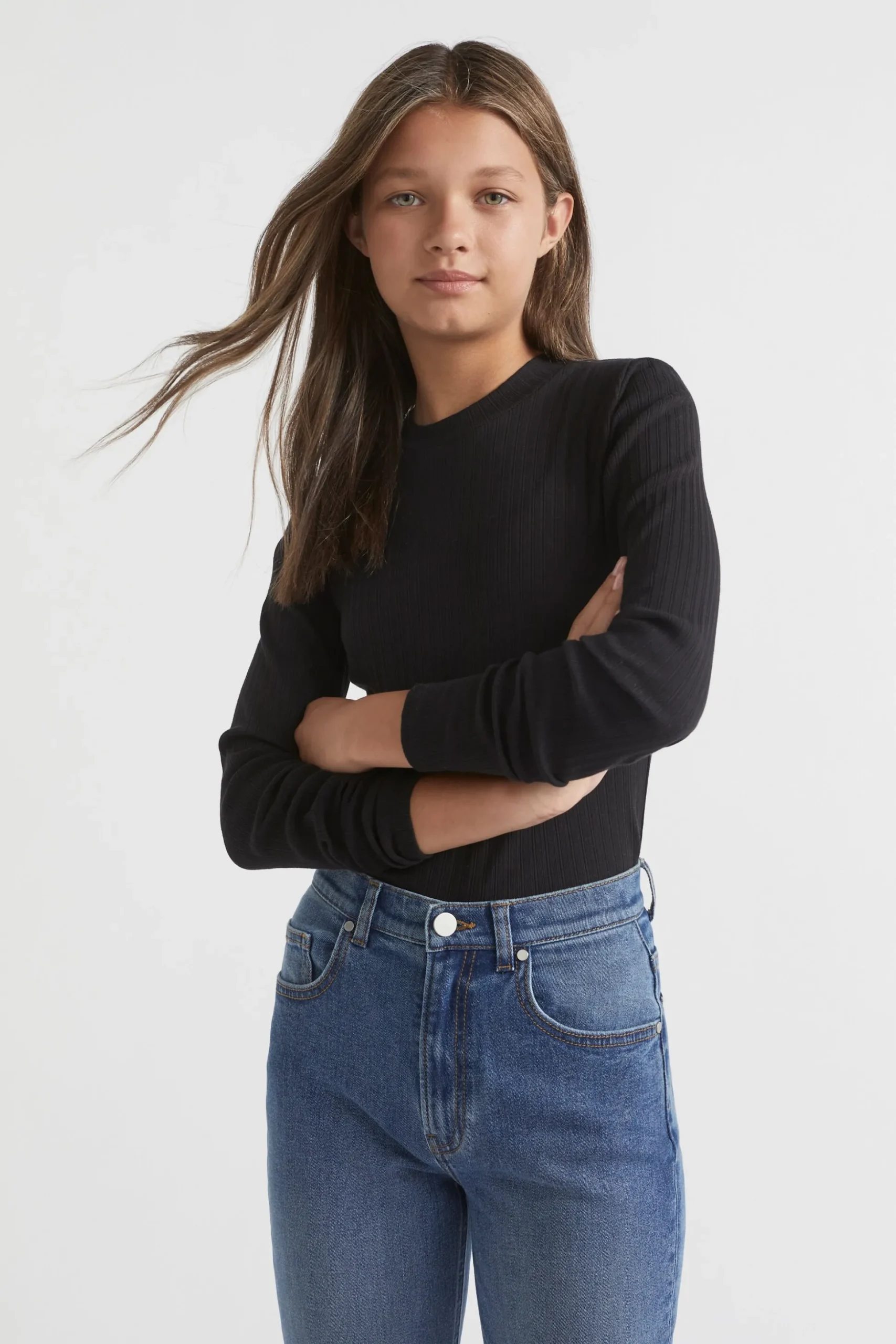 Seed Heritage T-Shirts & Tops-Core Rib Tee Black