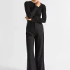 Seed Heritage T-Shirts & Tops-Corset Rib Top Black