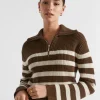 Seed Heritage Knitwear & Sweaters-Cotton Blend Stripe Knit Hot Chocolate Stripe