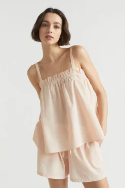 Seed Heritage Sleepwear-Cotton Frill Cami Blush