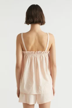 Seed Heritage Sleepwear-Cotton Frill Cami Blush