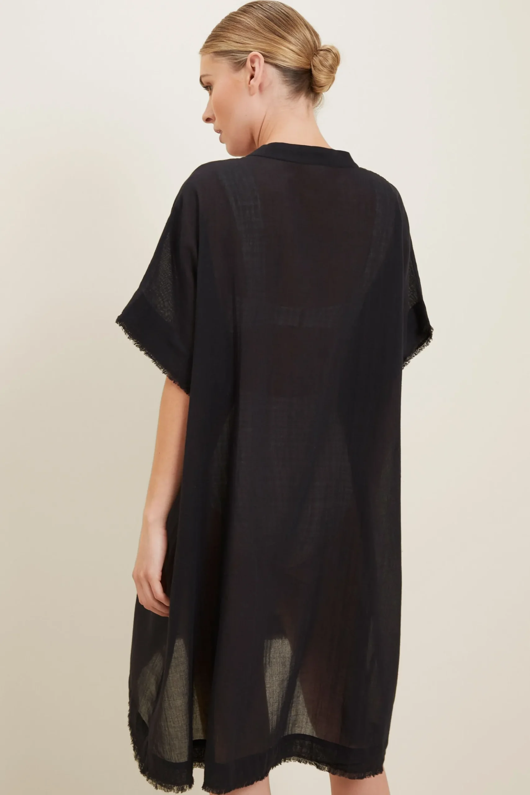 Seed Heritage Scarves & Kaftans-Cotton Kaftan Black