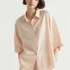 Seed Heritage Sleepwear-Cotton Linen Sleep Shirt Blush