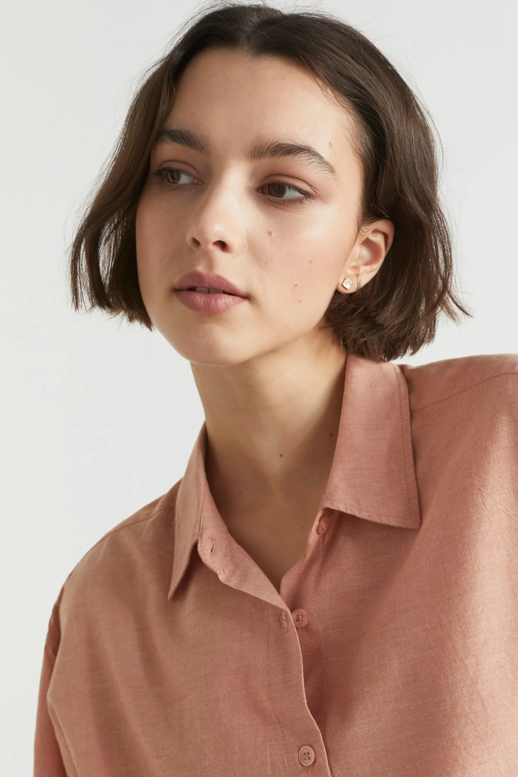 Seed Heritage Sleepwear-Cotton Linen Sleep Shirt Terracotta