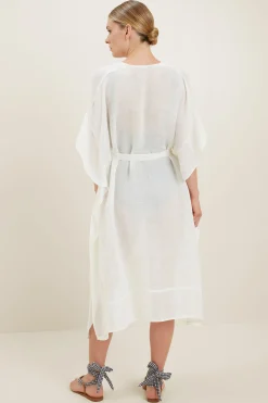 Seed Heritage Scarves & Kaftans-Cotton Longline Kaftan White