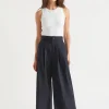 Seed Heritage Pants-Cotton Pleat Front Pant Deep Navy