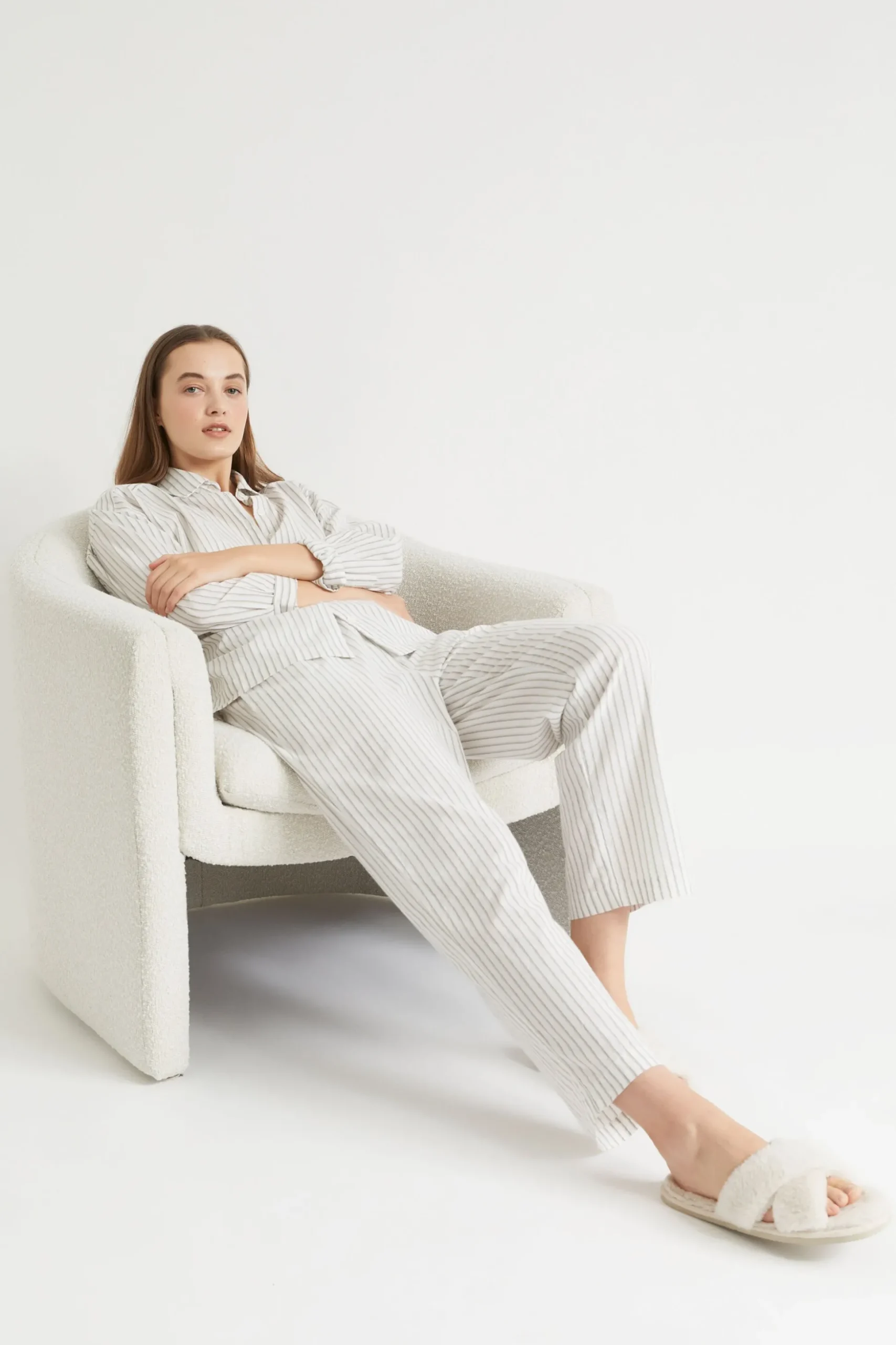 Seed Heritage Sleepwear-Cotton Pyjama Pant Olive Stripe