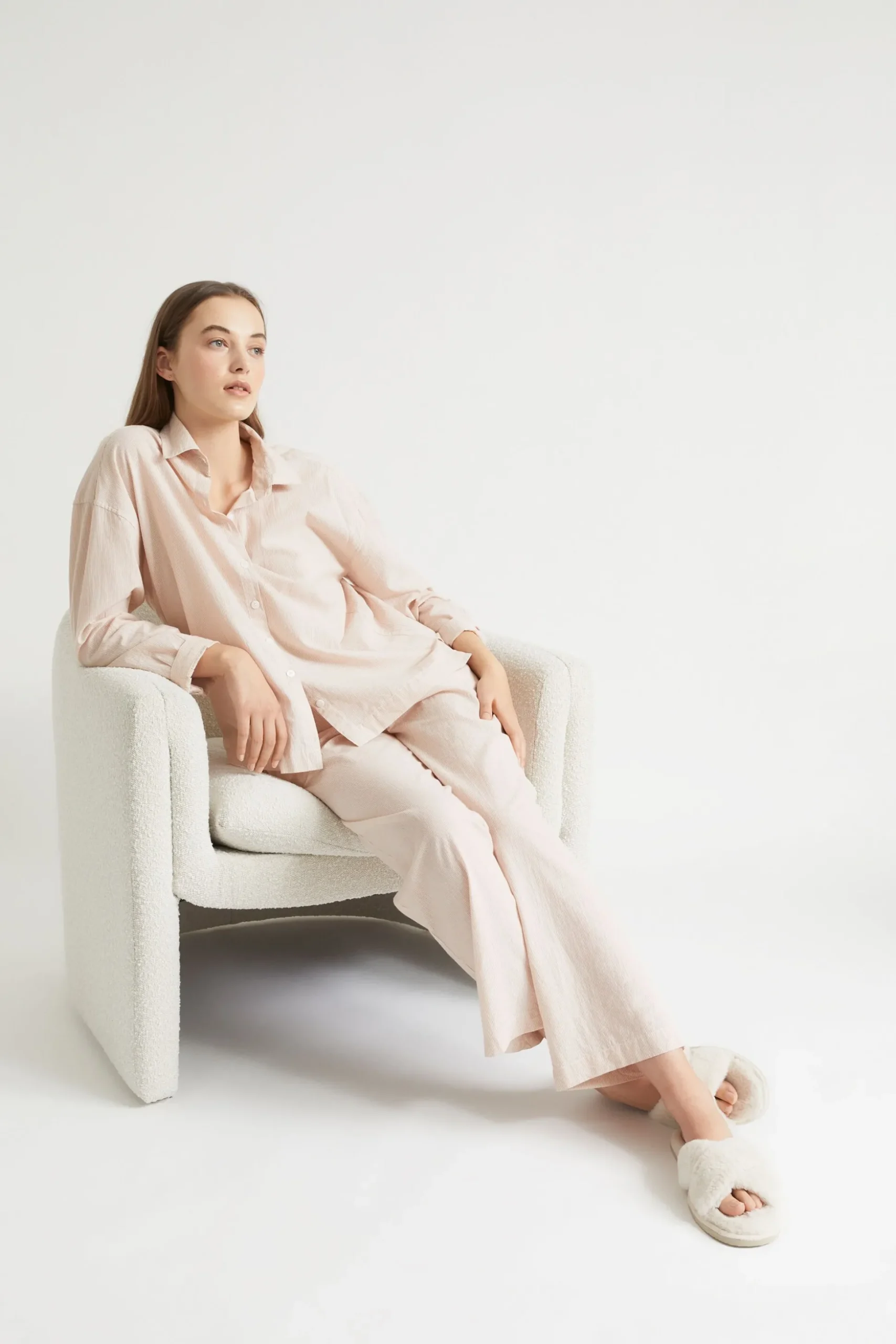 Seed Heritage Sleepwear-Cotton Pyjama Pant Clay Stripe