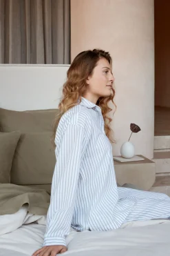Seed Heritage Sleepwear-Cotton Pyjama Pant Olive Stripe