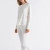 Seed Heritage Sleepwear-Cotton Rib Sleep Bottom Oat Marle