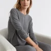 Seed Heritage Sleepwear-Cotton Rib Sleep Top Charcoal Marle