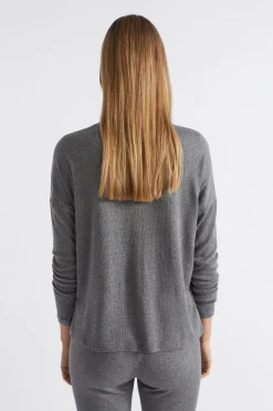 Seed Heritage Sleepwear-Cotton Rib Sleep Top Charcoal Marle