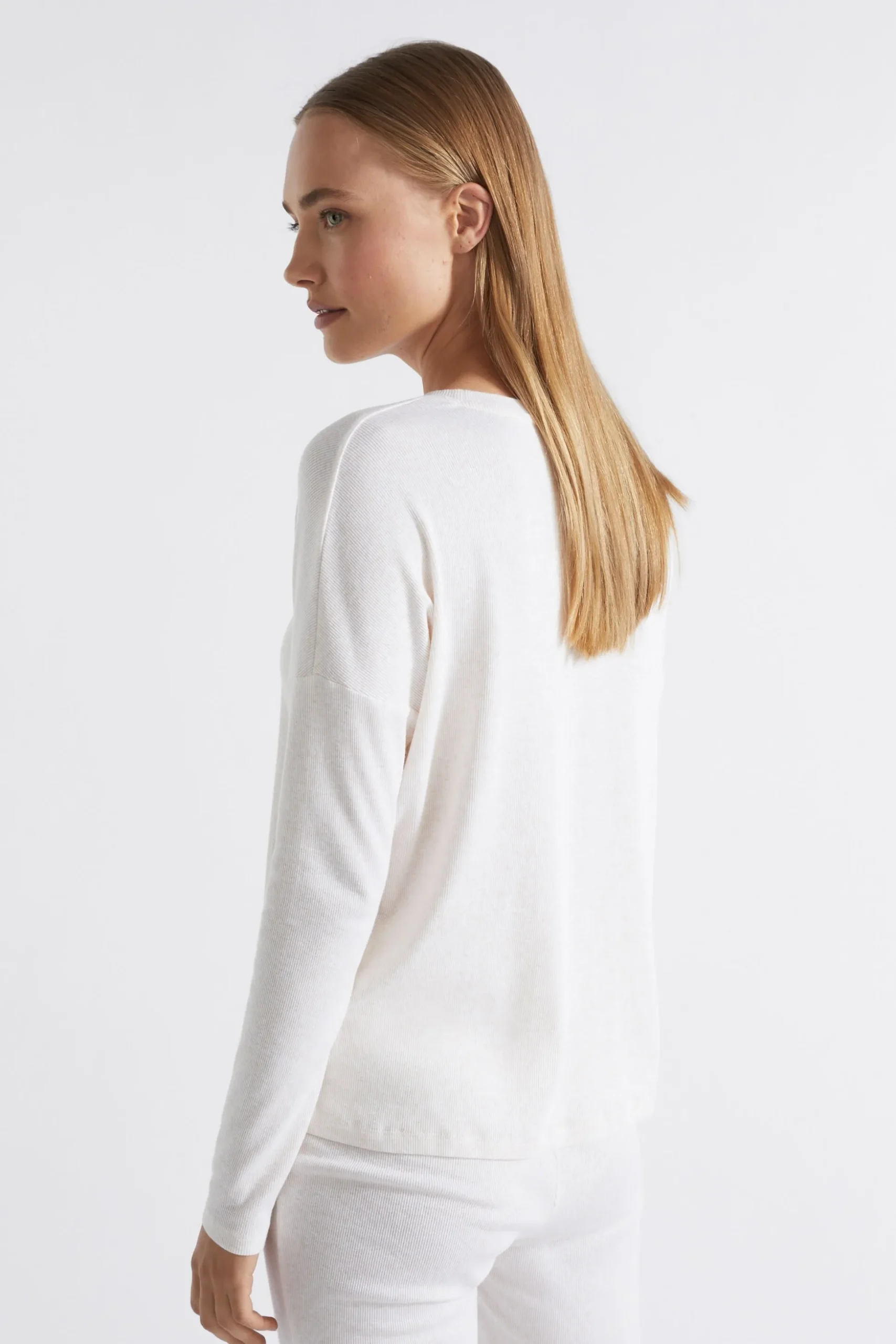 Seed Heritage Sleepwear-Cotton Rib Sleep Top Oat Marle