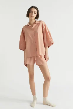 Seed Heritage Sleepwear-Cotton Sleep Short Terracotta