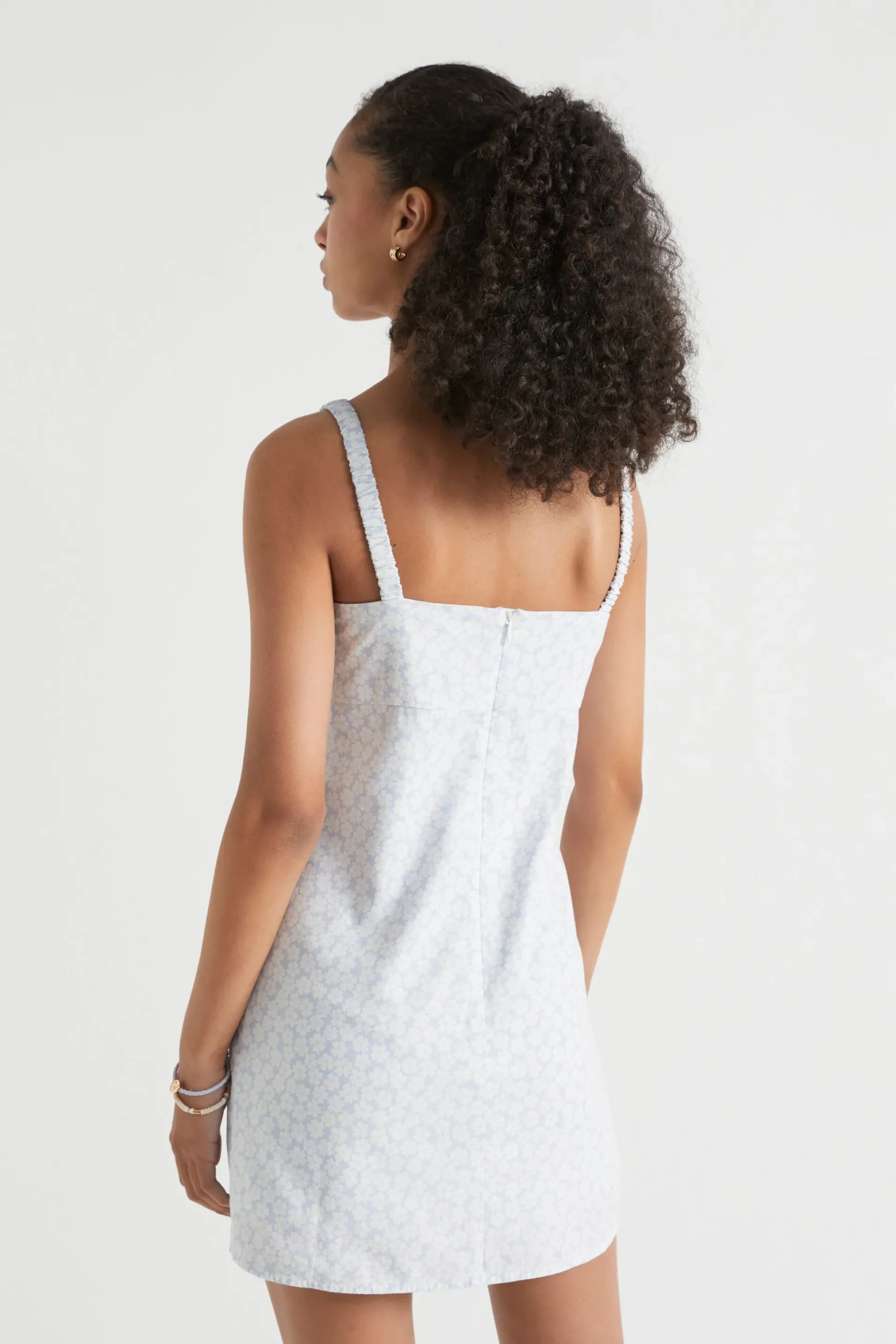 Seed Heritage Dresses-Cut-Out Dress Sky Blue