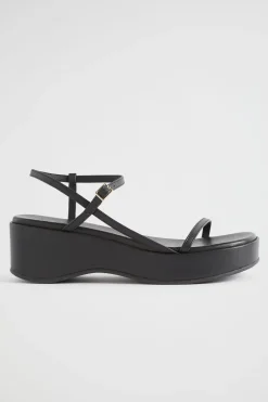 Seed Heritage Sandals & Thongs-Dahlia Strappy Wedge Black