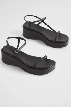 Seed Heritage Sandals & Thongs-Dahlia Strappy Wedge Black