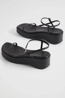Seed Heritage Sandals & Thongs-Dahlia Strappy Wedge Black