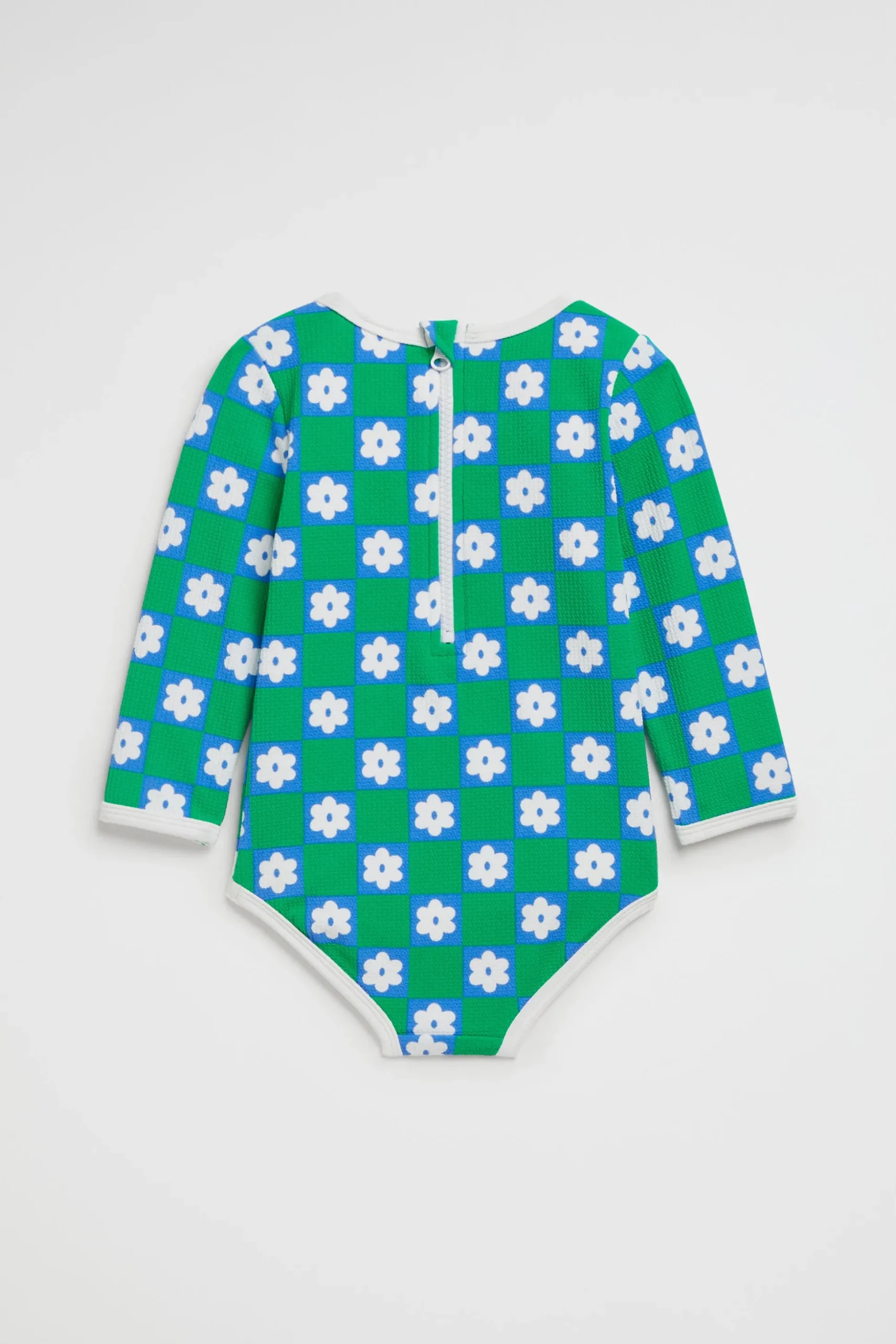 Seed Heritage Swimwear-Daisy Check Rashsuit Pea Green