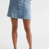 Seed Heritage Skirts-Denim A Line Seamed Skirt Capri Wash